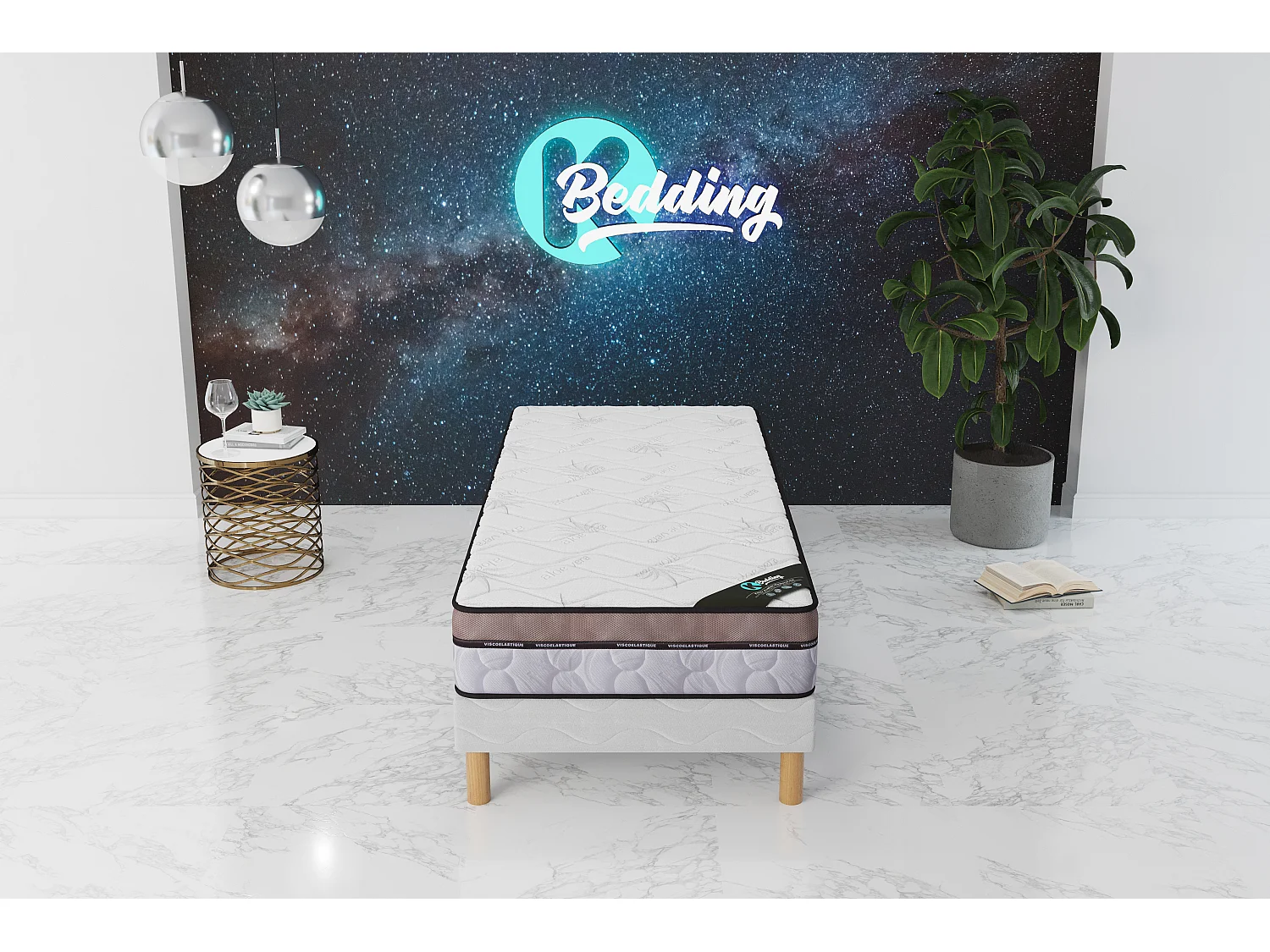 NATURA |Ensemble Matelas 90x190 Memory Hauteur 22cm