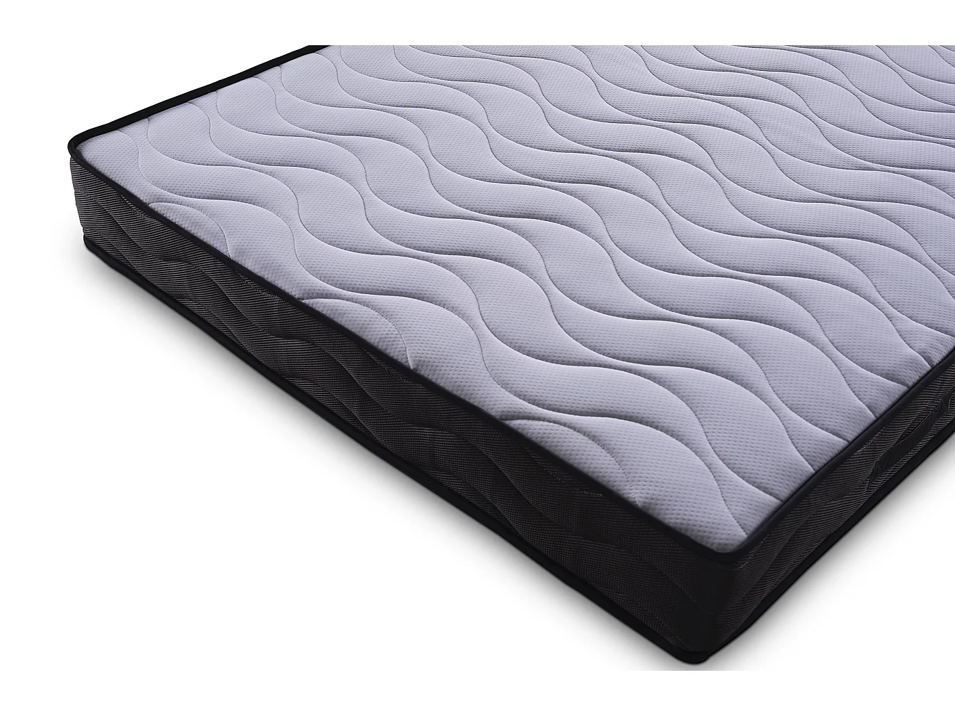 Ensemble 3D 160x200 cm Hauteur 20 cm Mousse Polyuréthane Techno Foam avec Sommier Tapissier pin massif Soutien mi-ferme