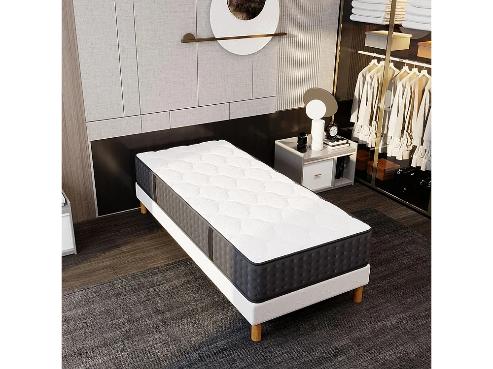 Ensemble Sommier + Matelas Cosmos 26 cm – 90x190 – Mousse Polyuréthane