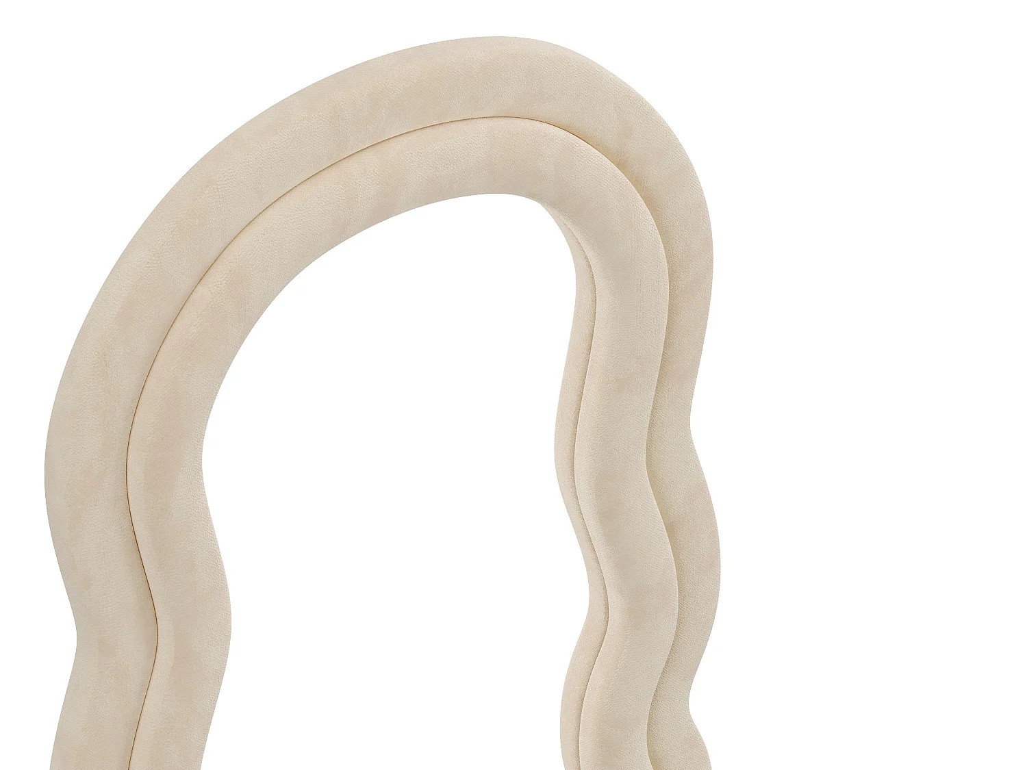 Miroir organique en velours - L. 60 x H. 160 cm - Beige - LINOA