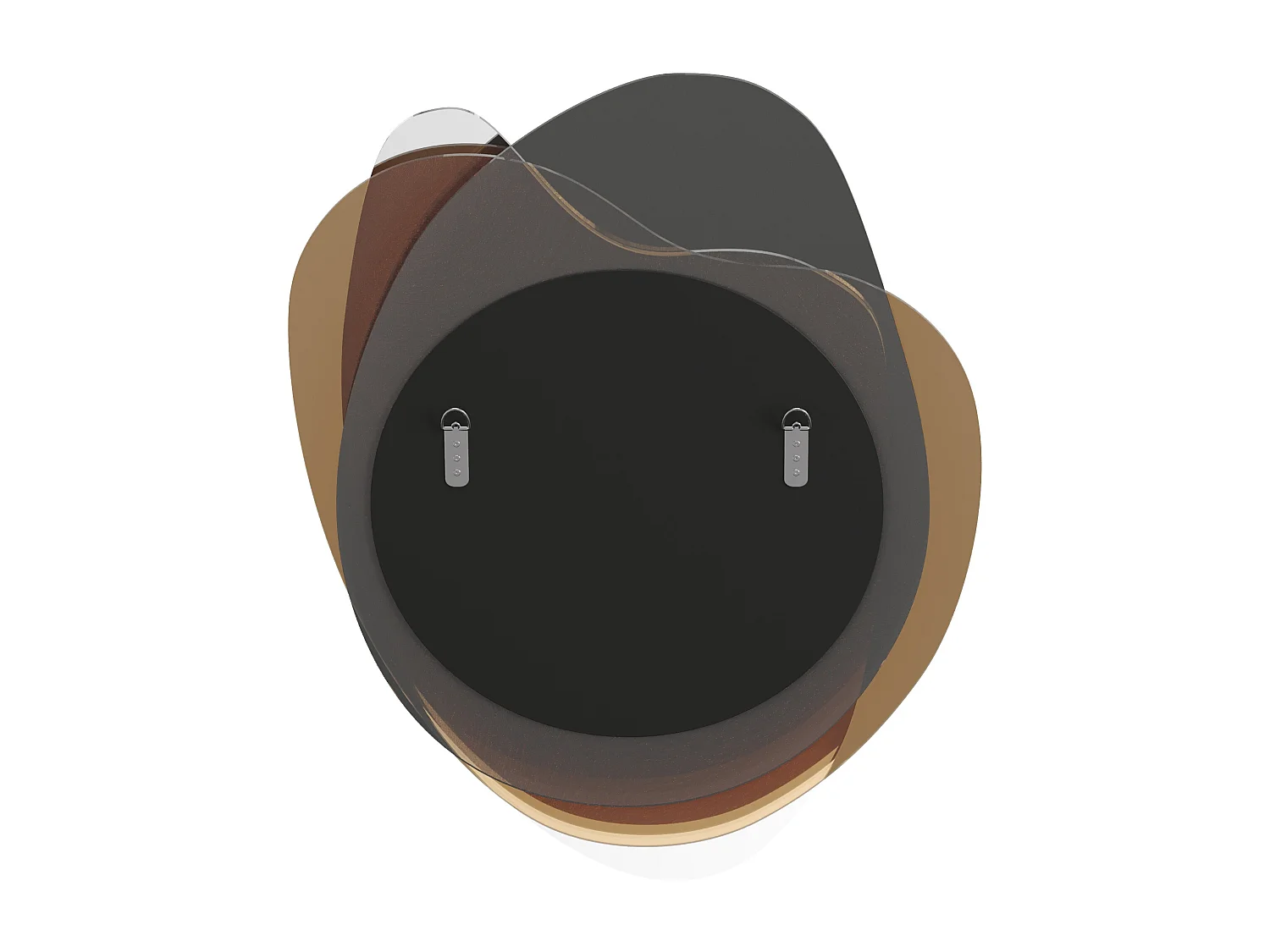 Miroir organique design - L. 55 x H. 71 cm - Marron et gris fumé - LISHIA