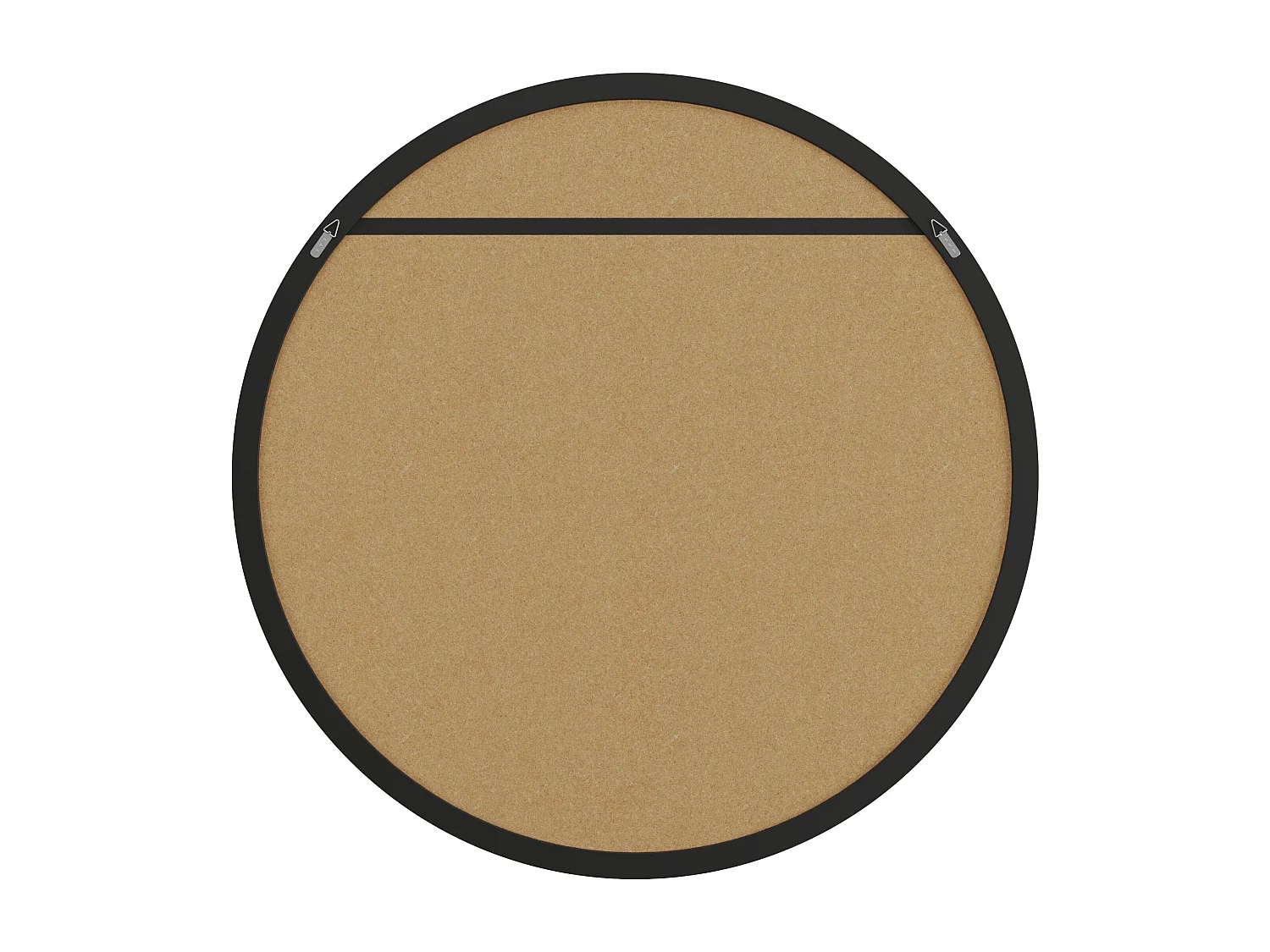 Espelho grande de parede redondo em madeira de paulownia D150 cm preto - ZANG