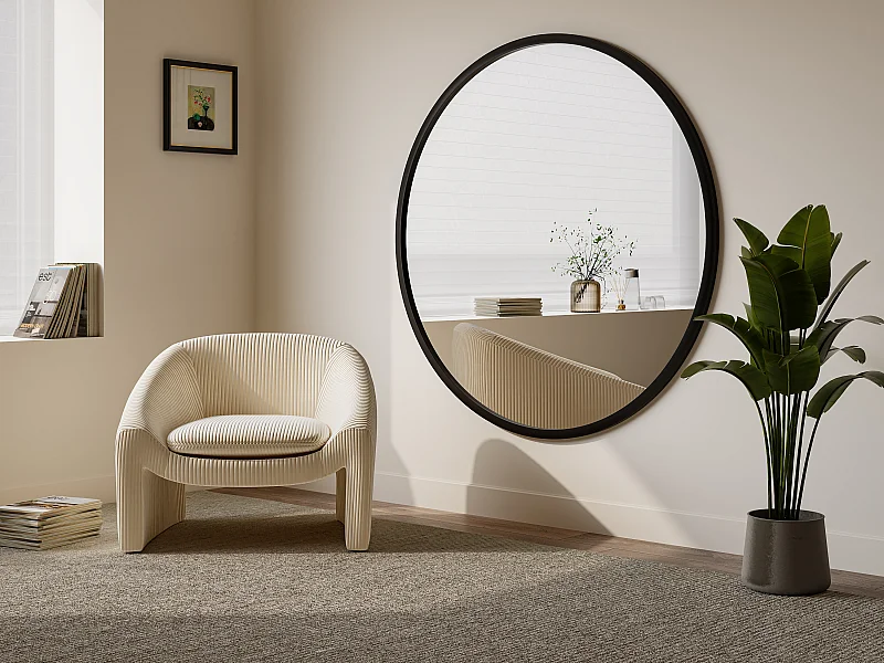 Camarotto - Specchio da parete rotondo 80 cm decorato stile barocco, elegante per bagno, soggiorno, ingresso | Leroy Merlin
