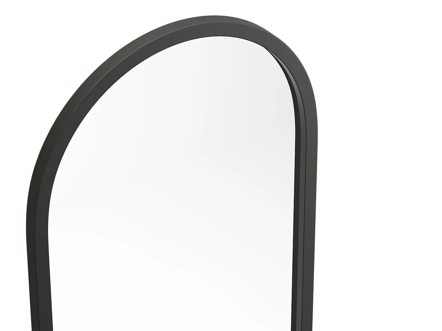 Grand miroir arche en bois de paulownia - L. 65 x H. 170 cm - Noir - SHANGI