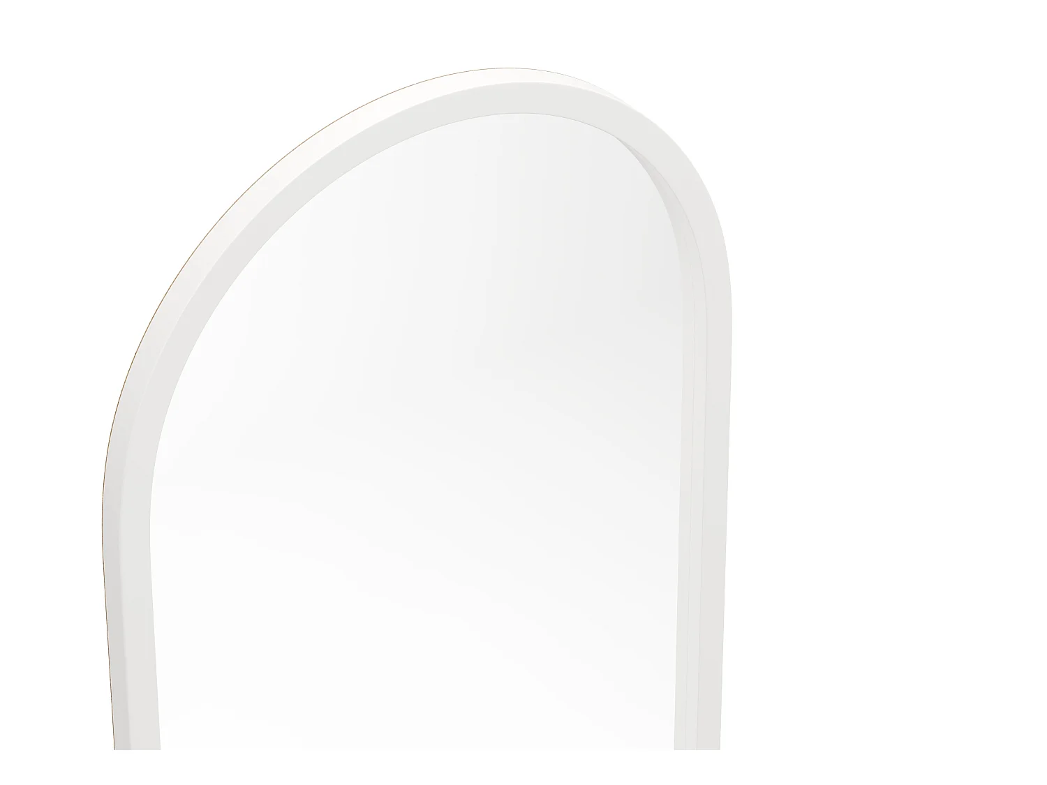 Stor buet spejl i paulowniatræ - L. 65 x H. 170 cm - Hvid - SHANGI