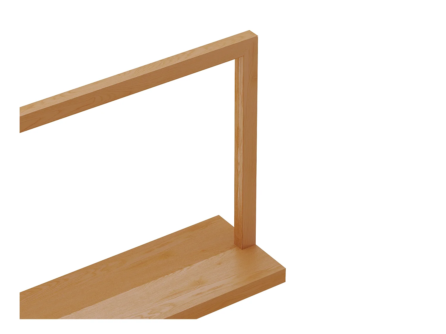 Wandspiegel met plankje van eikenhout - L120 x H50 cm - Naturel - JIAO