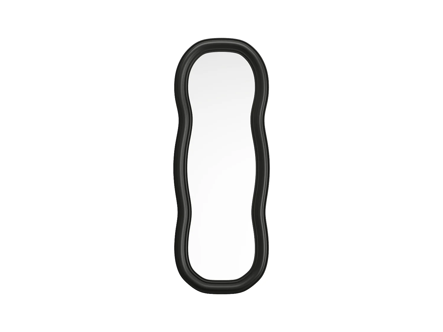 Miroir organique en bois de paulownia - L. 60 x H. 160 cm - Noir - TAYLI