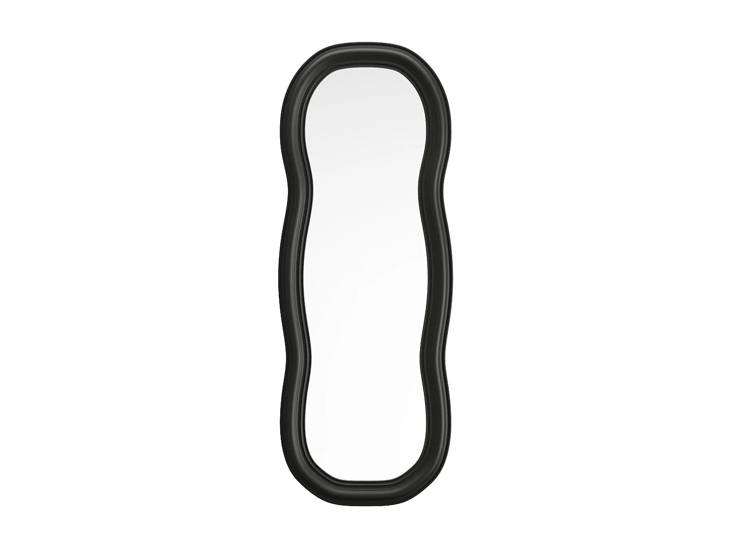 Organische spiegel van paulowniahout - L60 x H160 cm - Zwart - TAYLI