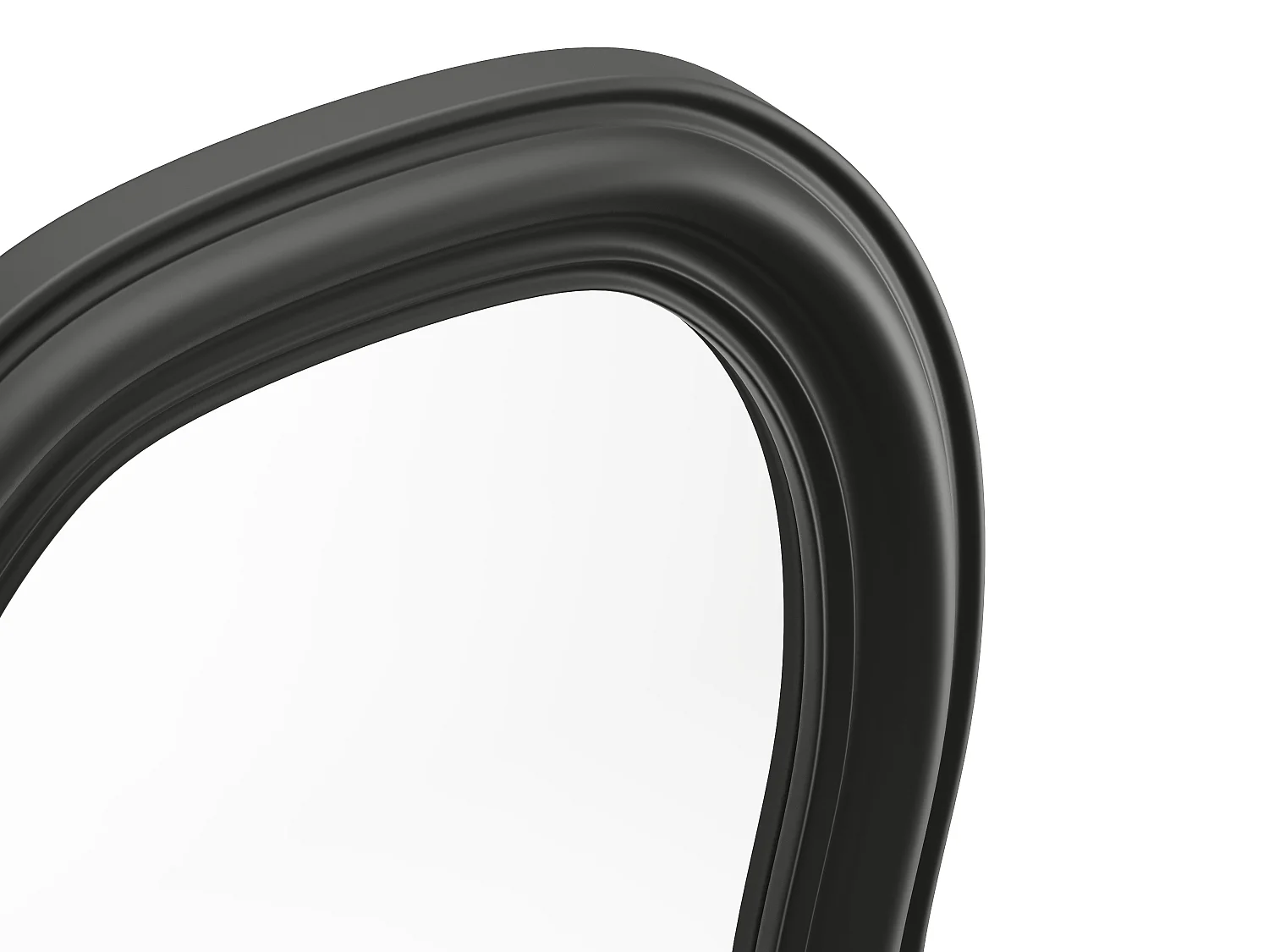 Organische spiegel van paulowniahout - L60 x H160 cm - Zwart - TAYLI