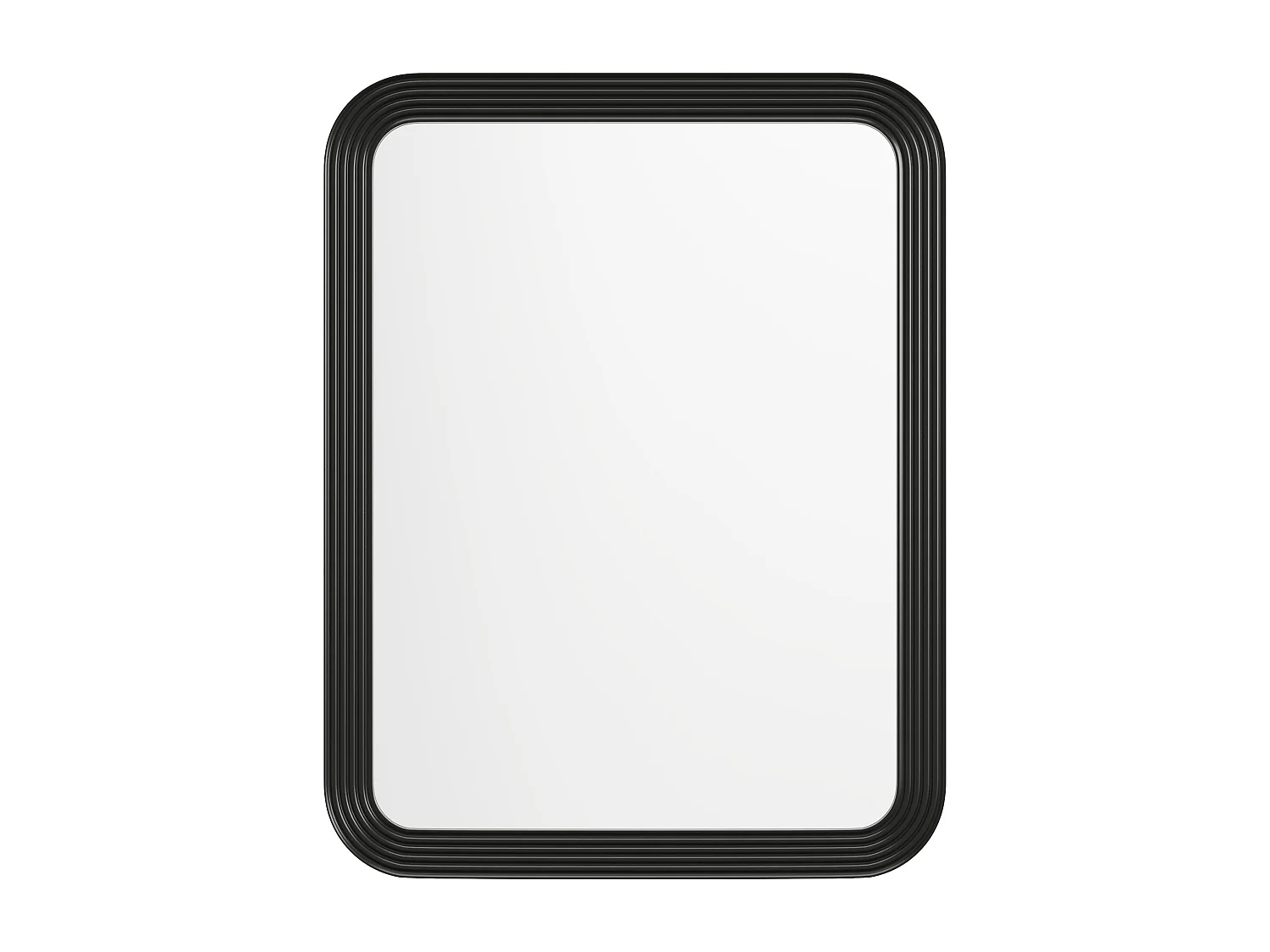 Miroir rectangulaire  en bois de paulownia - L. 85 x H. 110 cm - Noir - JIMIA