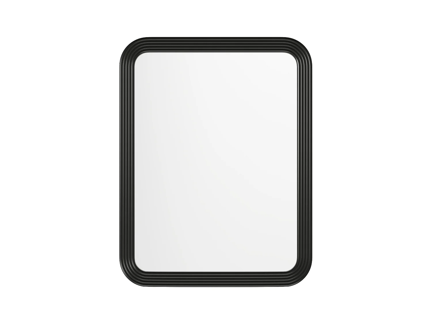 Espejo rectangular de madera de Paulownia - L. 85 x A. 110 cm - Negro - JIMIA