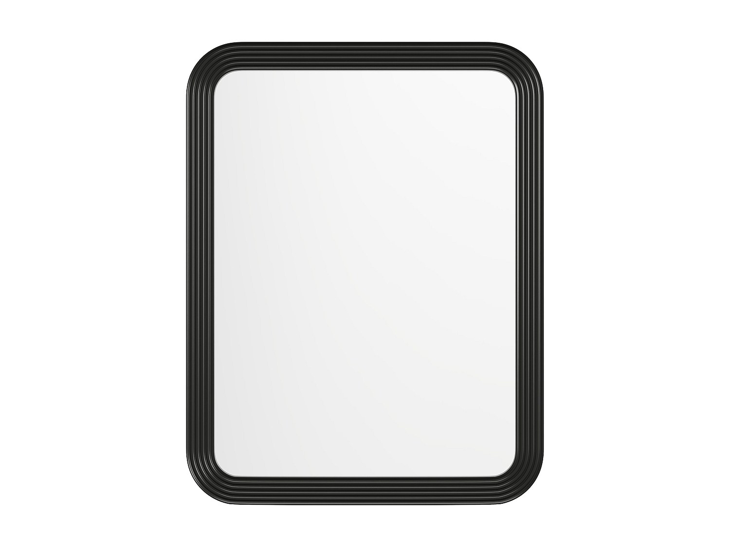 Bogenförmiger rechteckiger Spiegel - Paulownia-Holz - 85 x 110 cm - Schwarz günstig online kaufen