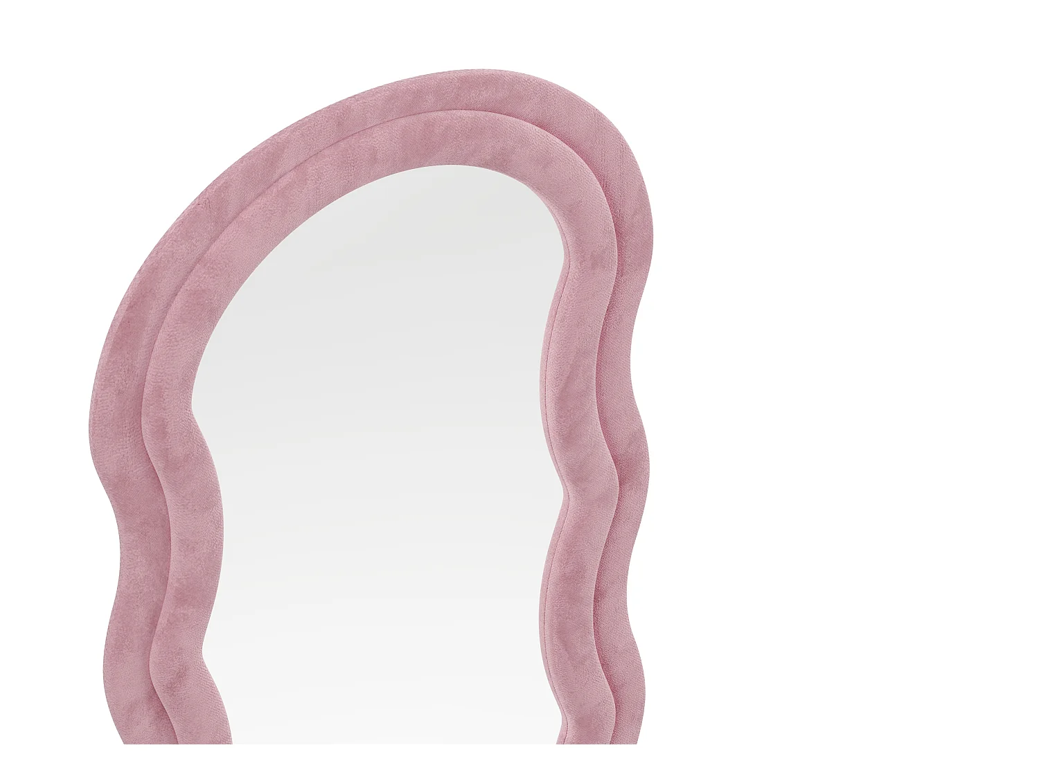 Miroir organique en velours - L. 65 x H. 170 cm - Rose - AYANI