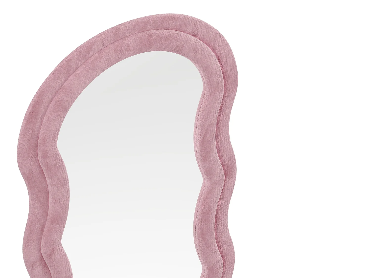 Miroir organique en velours - L. 65 x H. 170 cm - Rose - AYANI