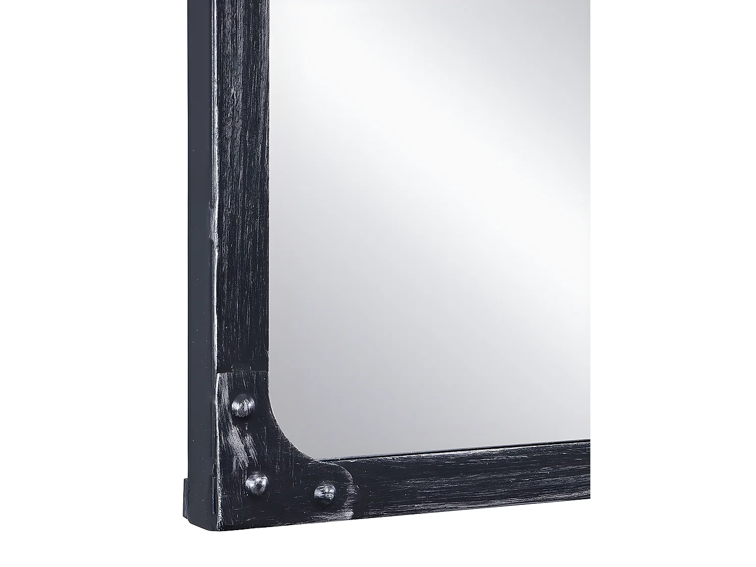 Miroir fenêtre industriel en métal - L. 140 x H. 75 cm - Noir - MAASTRICHT