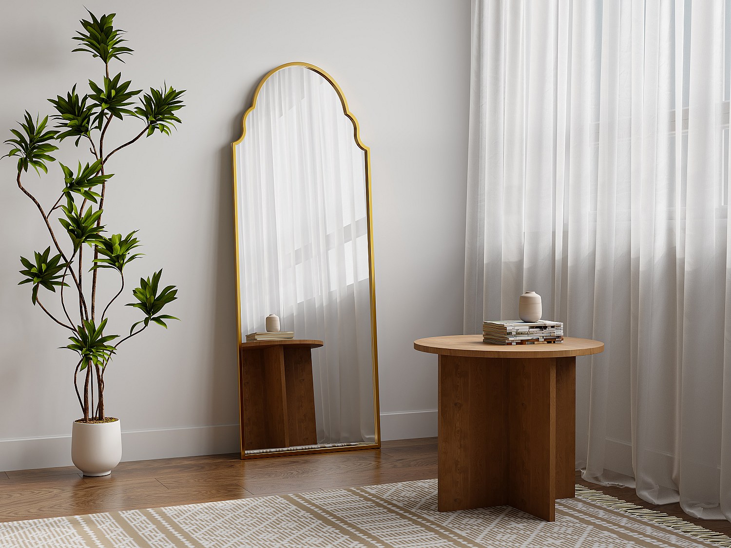 Großer Vintage-Spiegel - Metall - 60 x 160 cm - Goldfarben - KARIAN günstig online kaufen