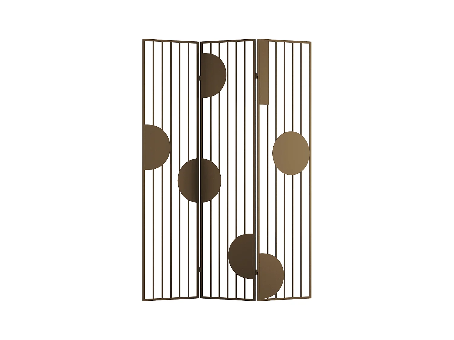 Biombo de metal de 3 hojas - L. 123 x Alt. 180 cm - Dorado - KANDY