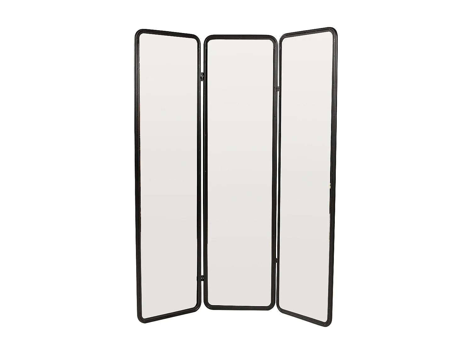 Spiegelparavent - Metall - 146 x 180 cm - Schwarz - MIROLY