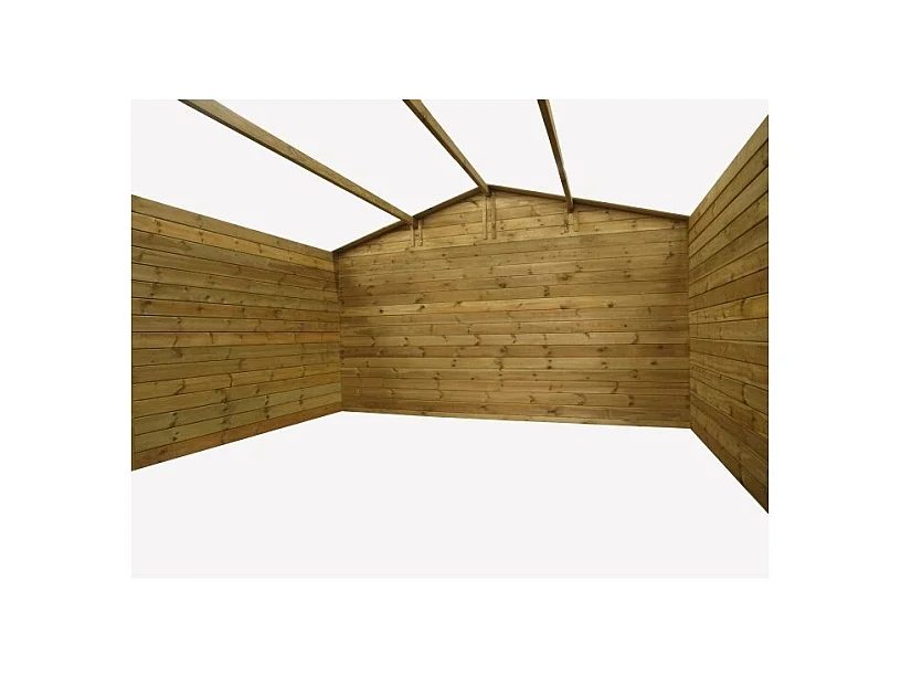 Abri de jardin en bois - 16m2 - 4x4m - Traité - Ep. 28mm - Couleur: marron - DOM181 - ALTANKA