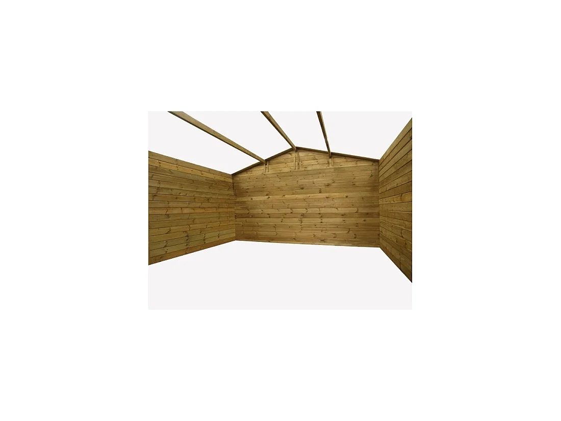 Abri de jardin en bois - 16m2 - 4x4m - Traité - Ep. 28mm - Couleur: marron - DOM181 - ALTANKA