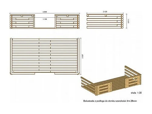 Casetta da giardino in legno con veranda e tettoia - 24m2 - 4x4m - impregnata - 28mm - colore: marrone - DOM181+DOM78+DOM79+POD05 - ALTANKA