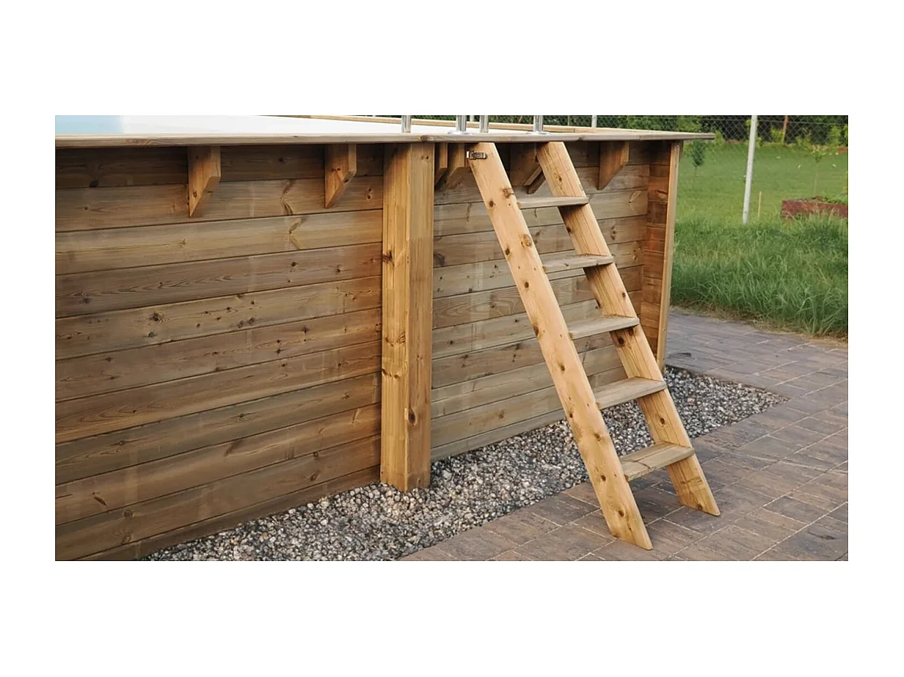 Piscina in legno 4.71x4.72 - H.1.20 m autoportante - BAS753OSP+SZA7 - ALTANKA