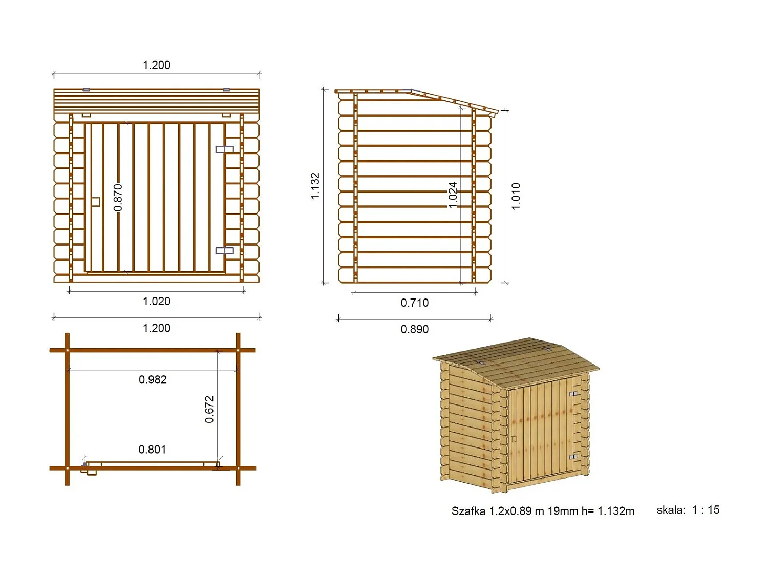 Piscina in legno 4.71x4.72 - H.1.20 m autoportante - BAS753OSP+SZA7 - ALTANKA