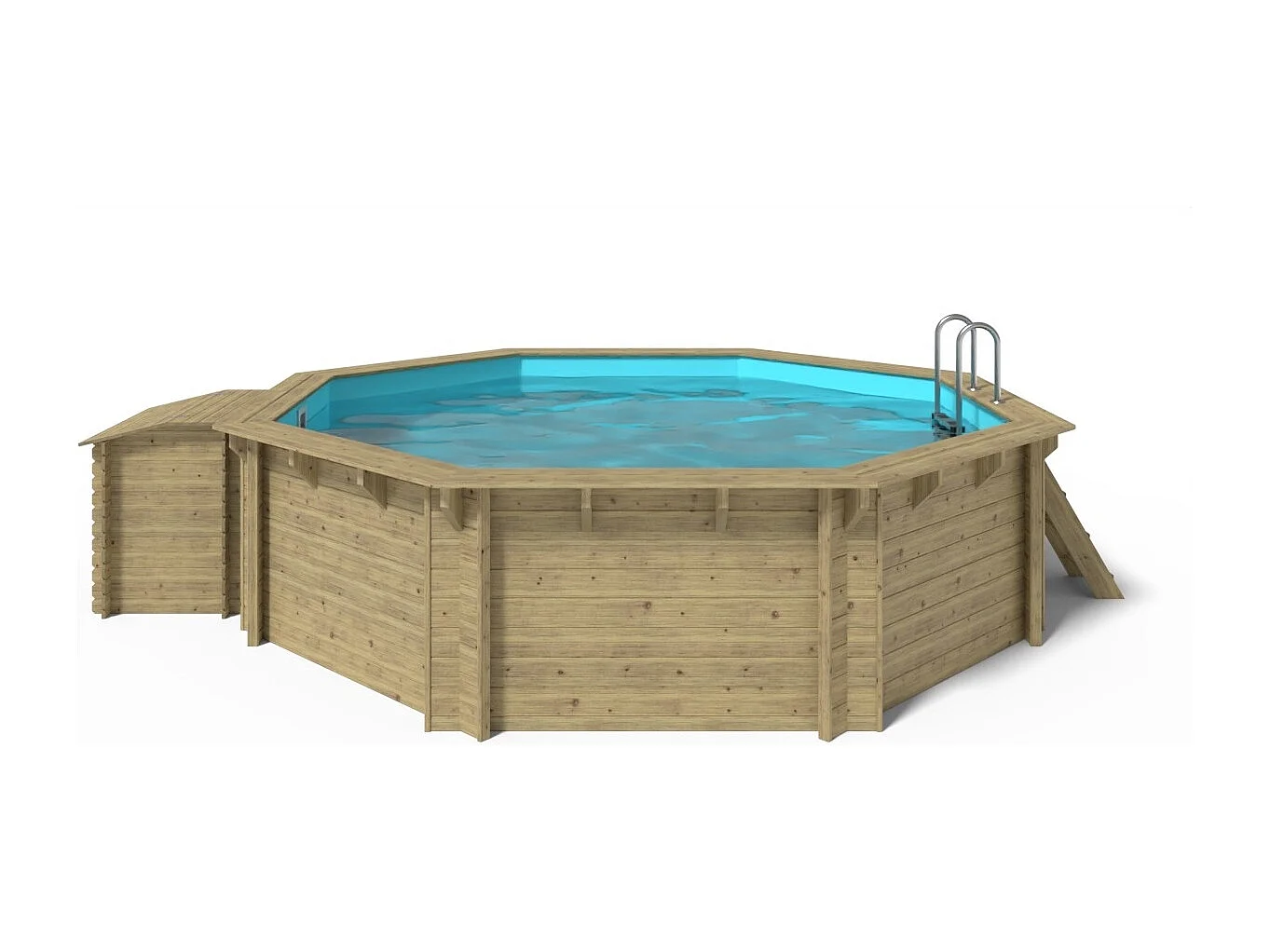 Piscine en bois 4.71x4.72 - H.1.2 m autoportante - BAS753OSP+SZA7 - ALTANKA