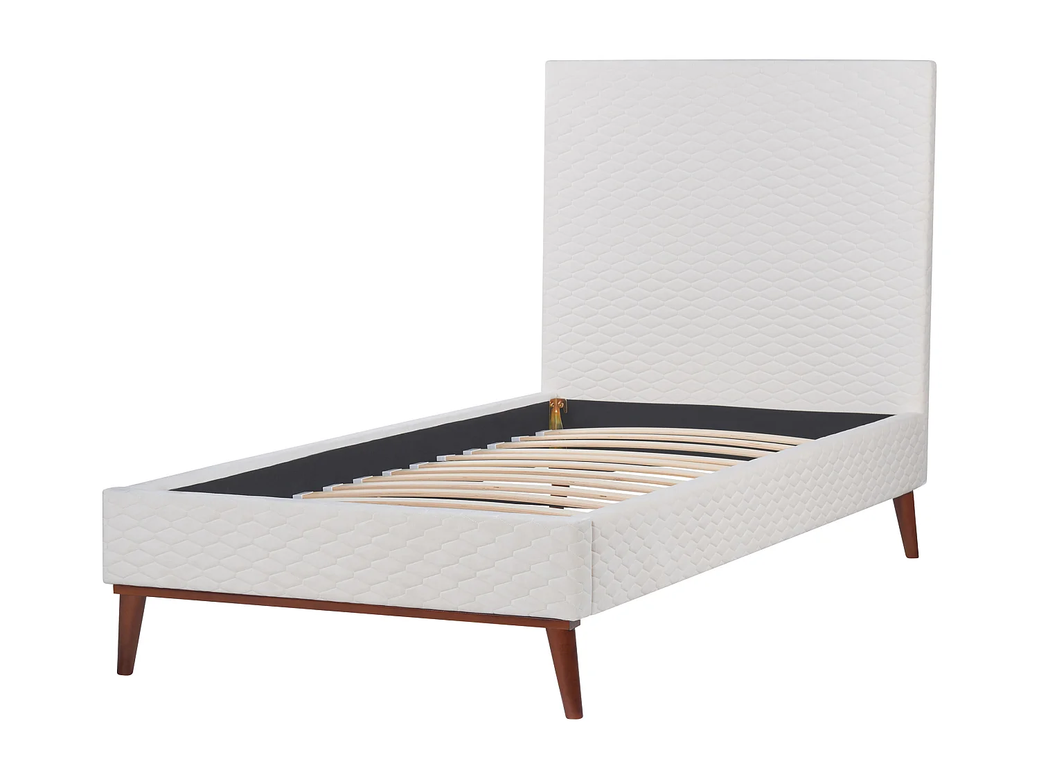 Lit avec sommier Velours BAYONNE 90 x 200 cm Blanc cassé