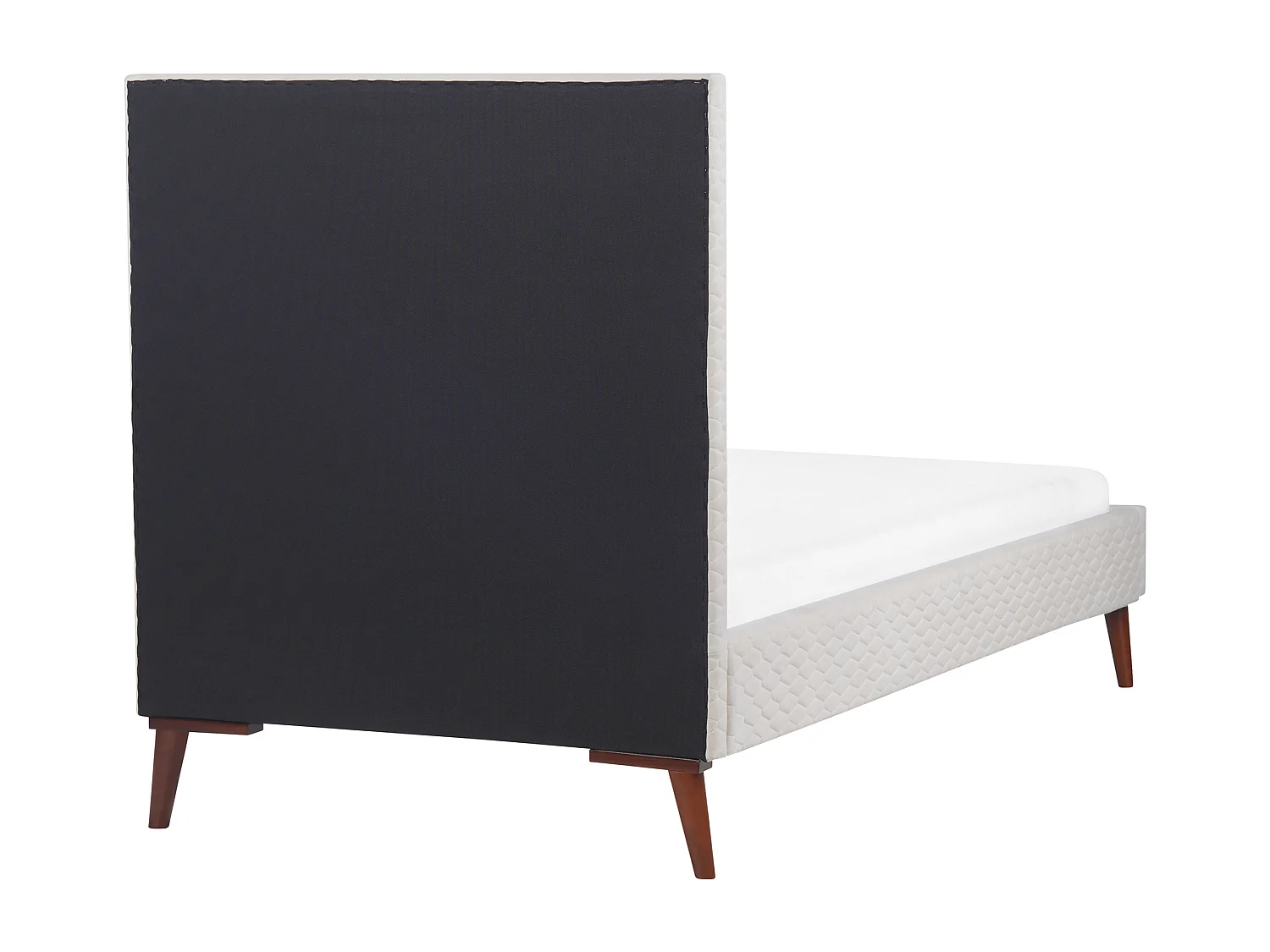 Lit avec sommier Velours BAYONNE 90 x 200 cm Blanc cassé