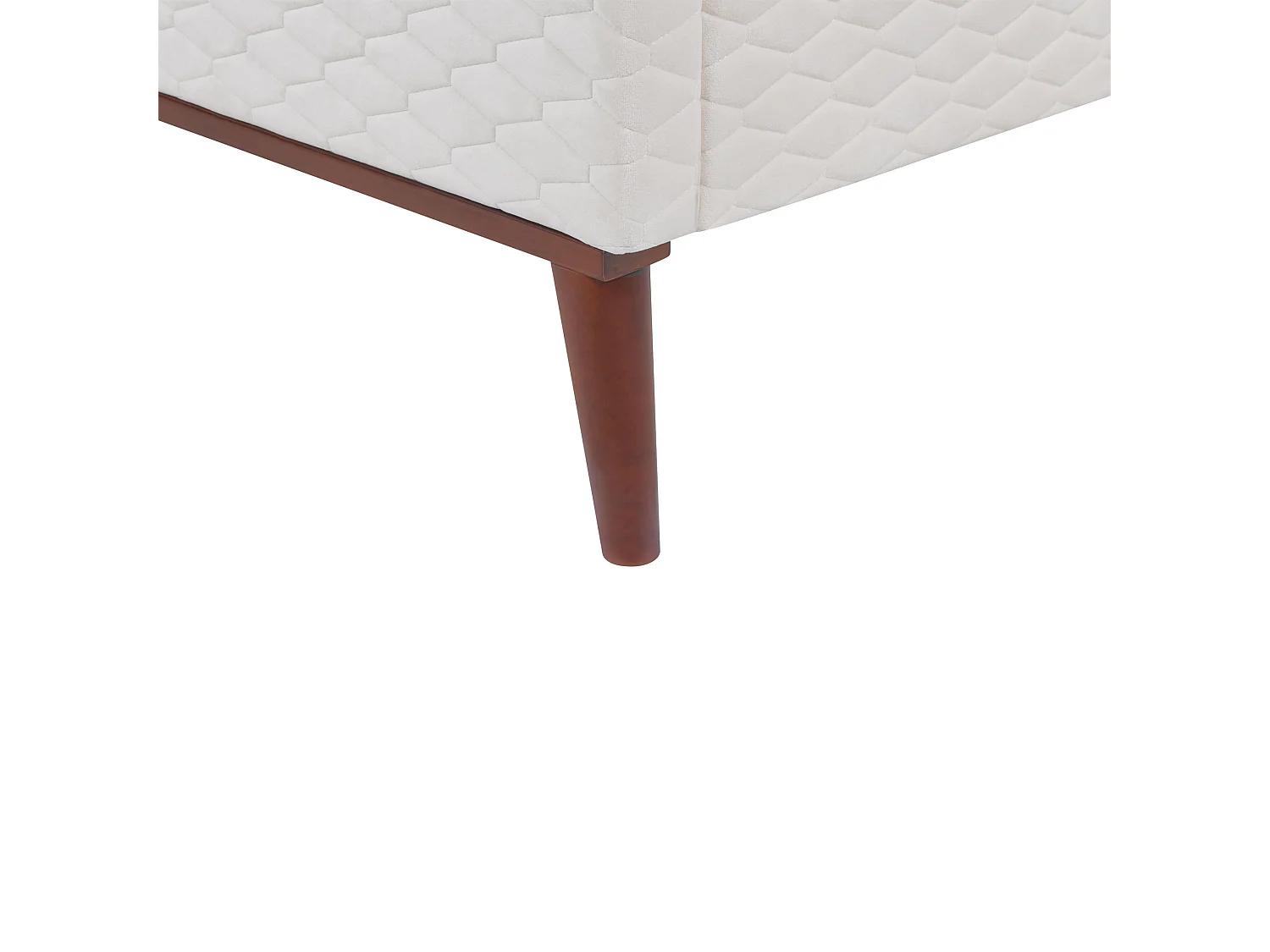 Lit avec sommier Velours BAYONNE 90 x 200 cm Blanc cassé