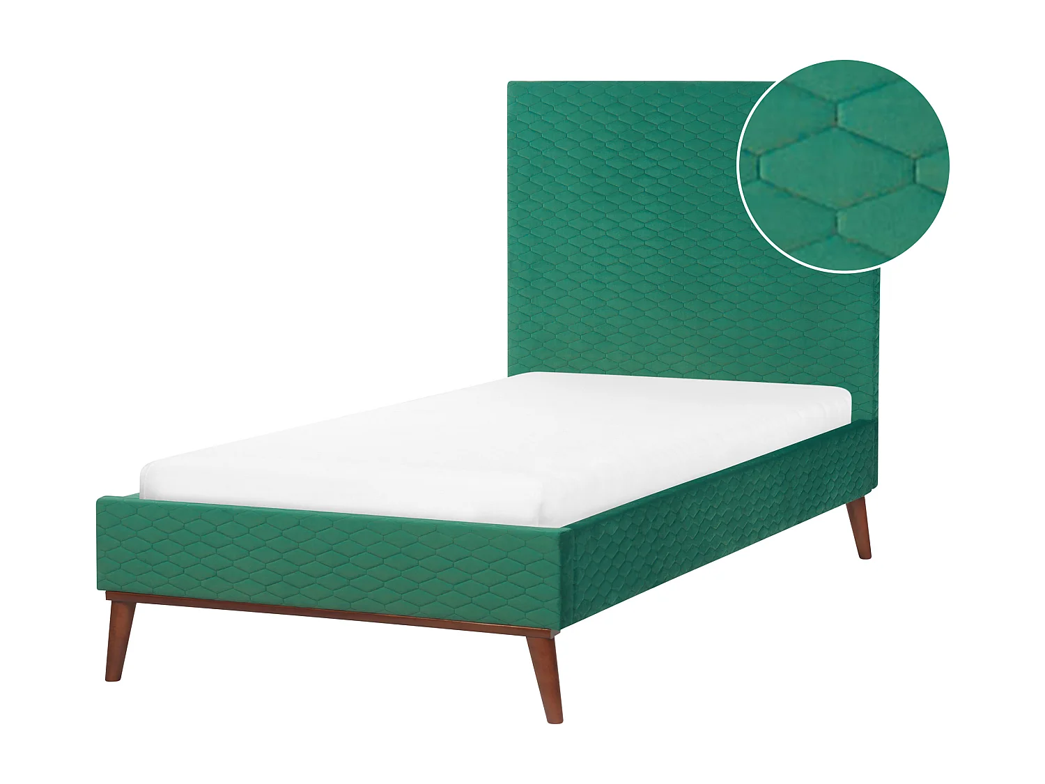 Lit avec sommier Velours BAYONNE 90 x 200 cm Vert