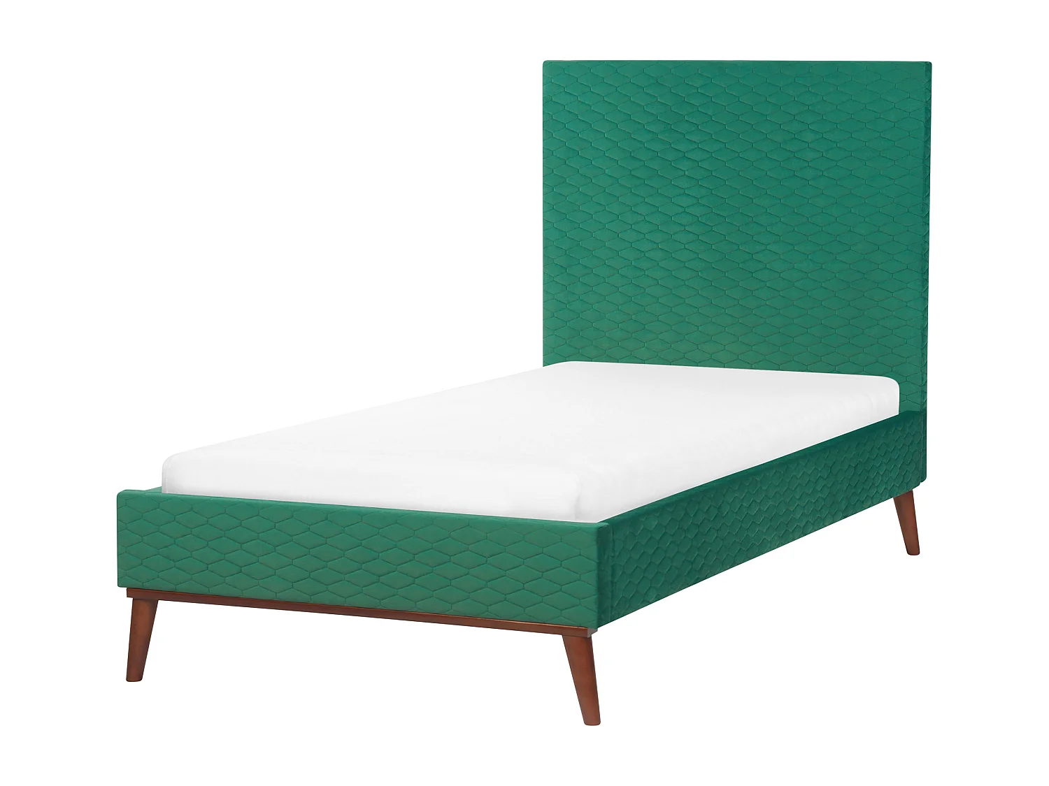 Lit avec sommier Velours BAYONNE 90 x 200 cm Vert
