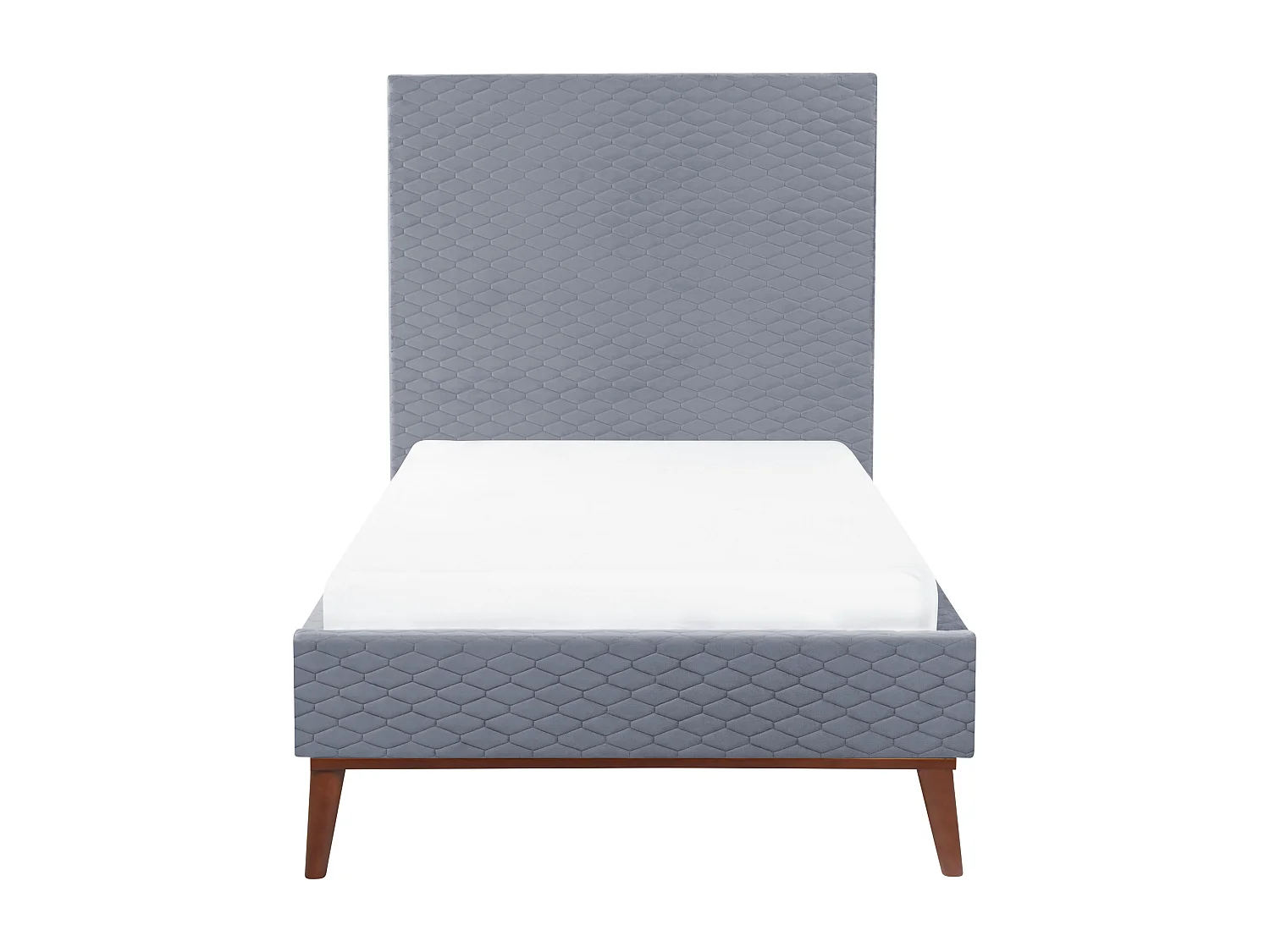 Lit avec sommier Velours BAYONNE 90 x 200 cm Gris