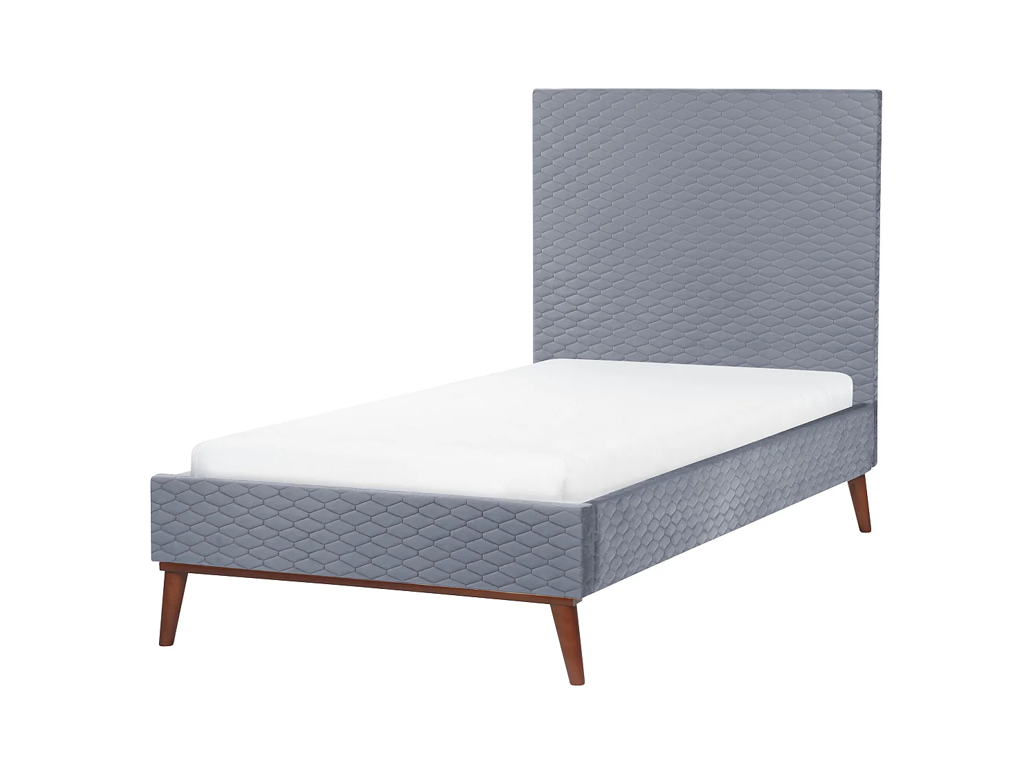 Bed Fluweel BAYONNE 90 x 200 cm Grijs