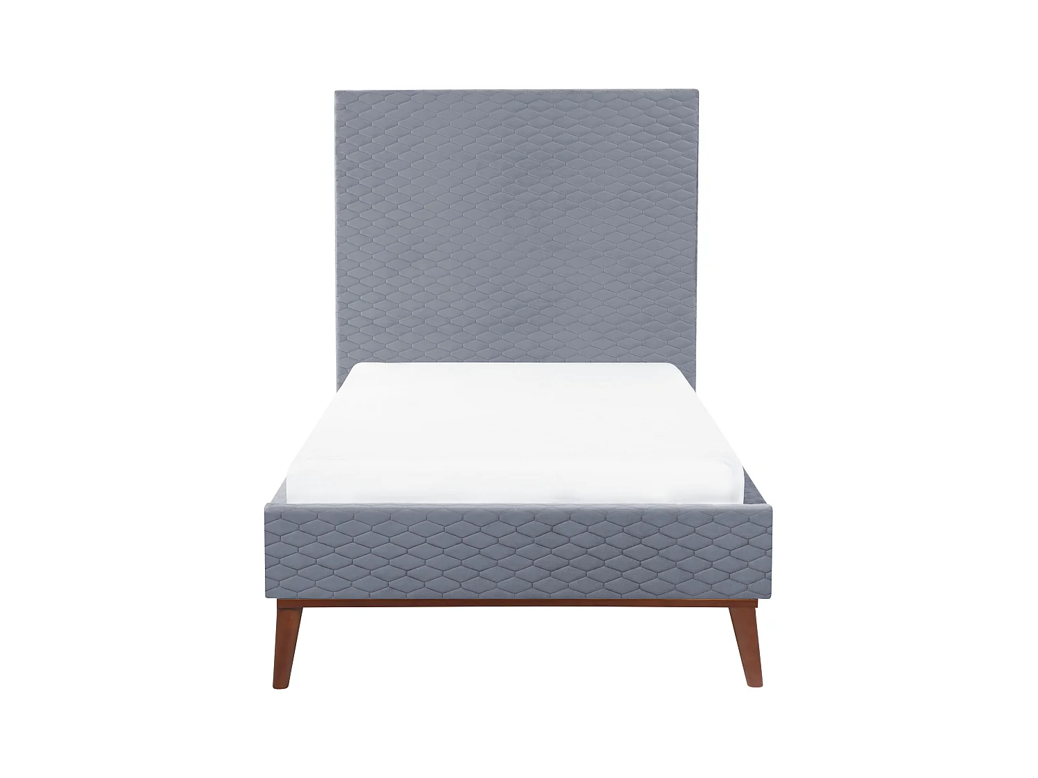 Bed Fluweel BAYONNE 90 x 200 cm Grijs