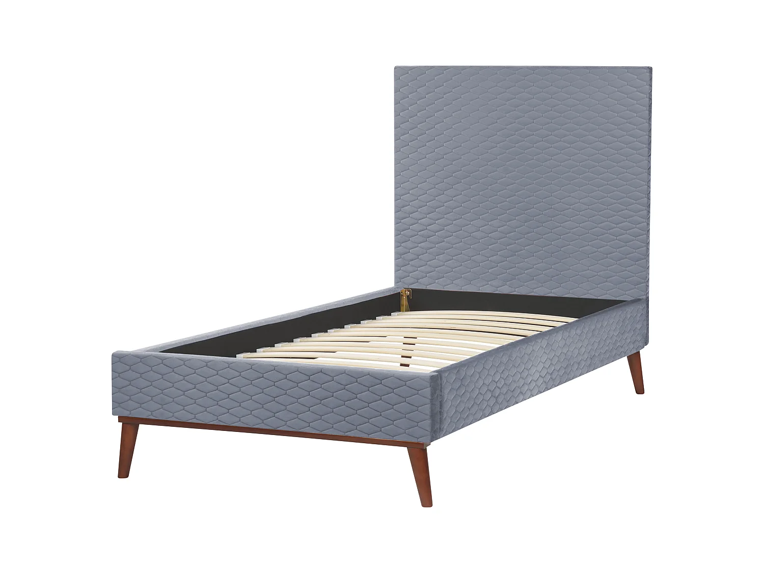 Bed Fluweel BAYONNE 90 x 200 cm Grijs