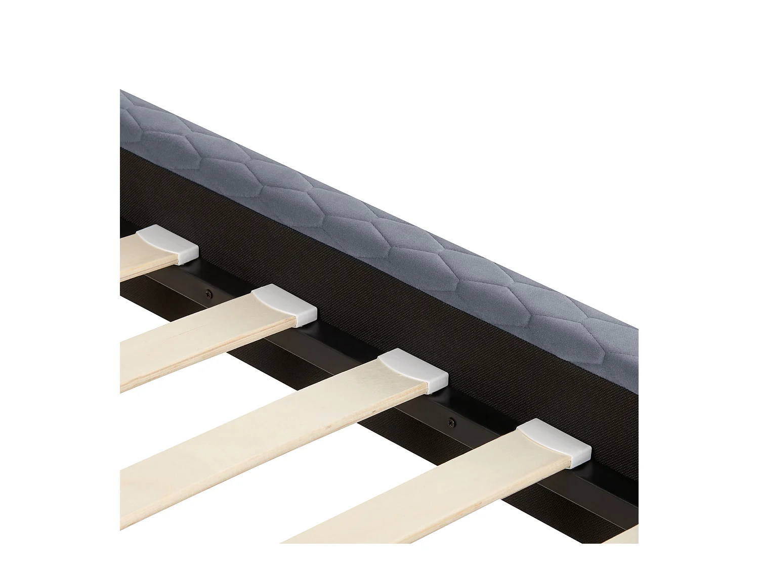 Bed Fluweel BAYONNE 90 x 200 cm Grijs