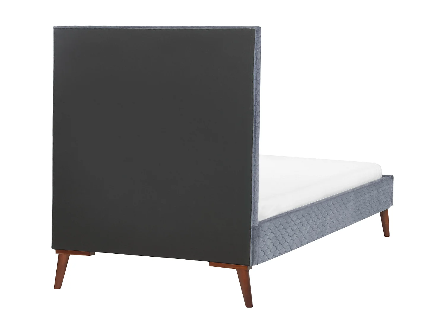 Lit avec sommier Velours BAYONNE 90 x 200 cm Gris