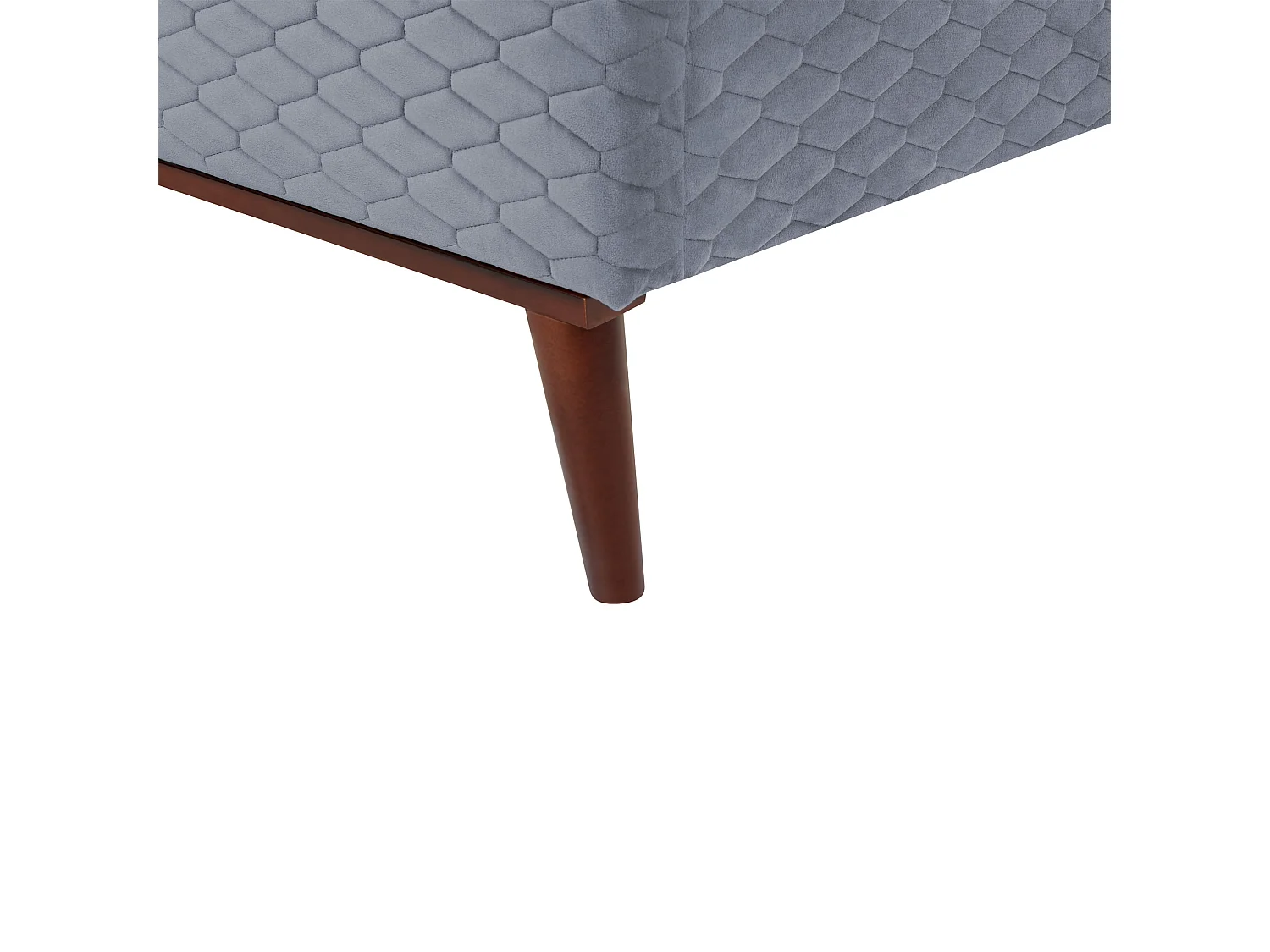 Lit avec sommier Velours BAYONNE 90 x 200 cm Gris