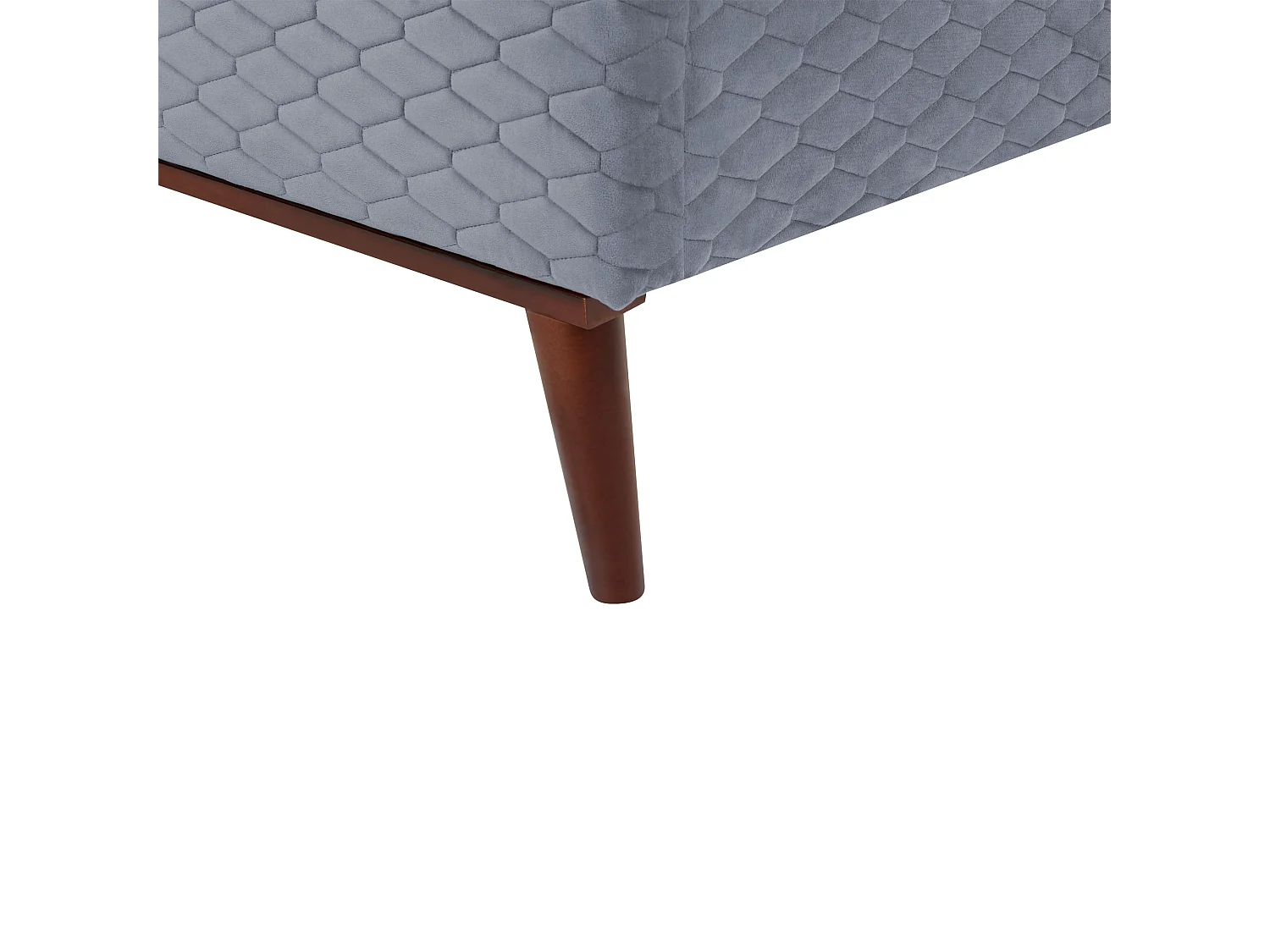 Lit avec sommier Velours BAYONNE 90 x 200 cm Gris