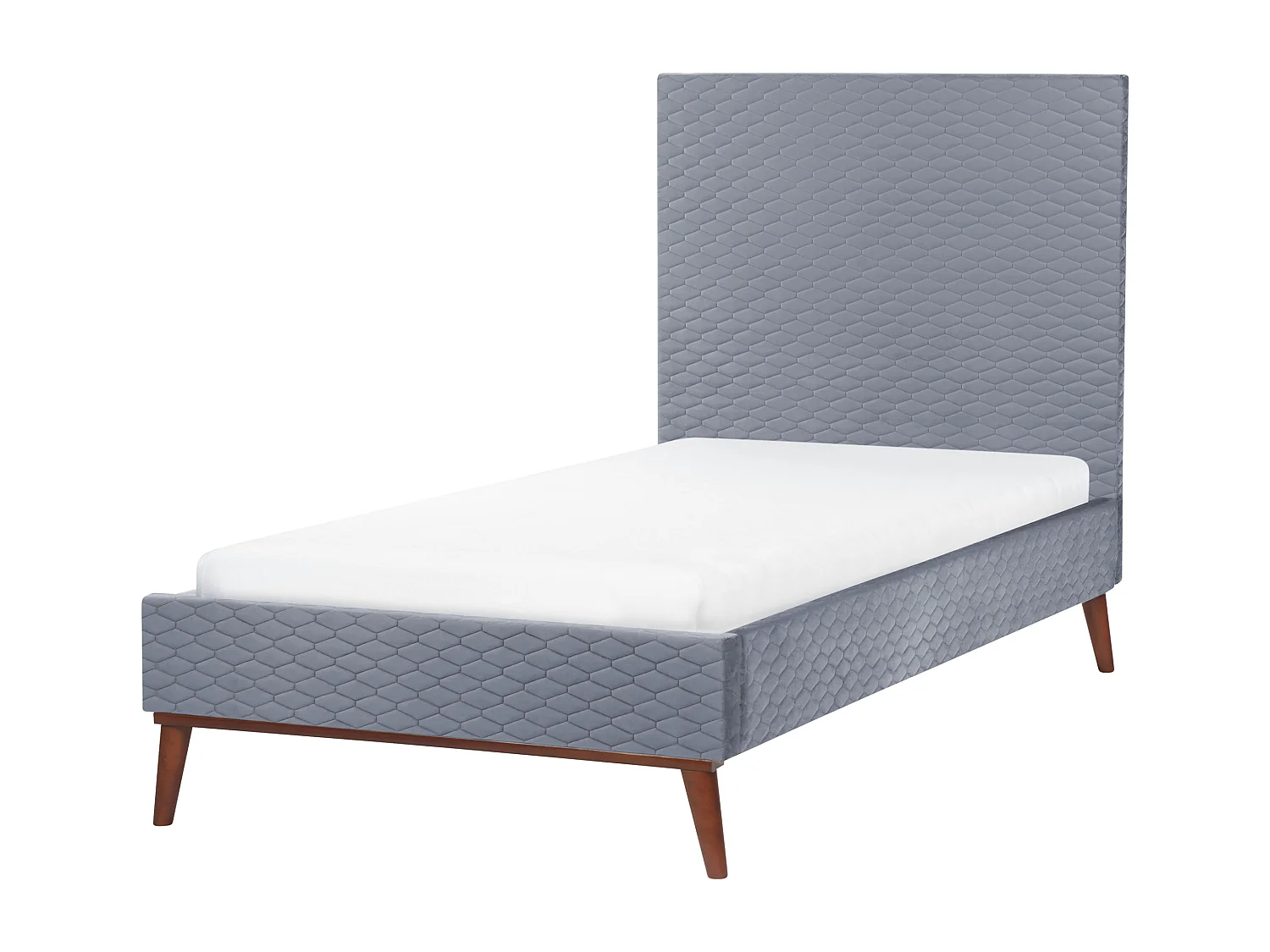 Bed Fluweel BAYONNE 90 x 200 cm Grijs