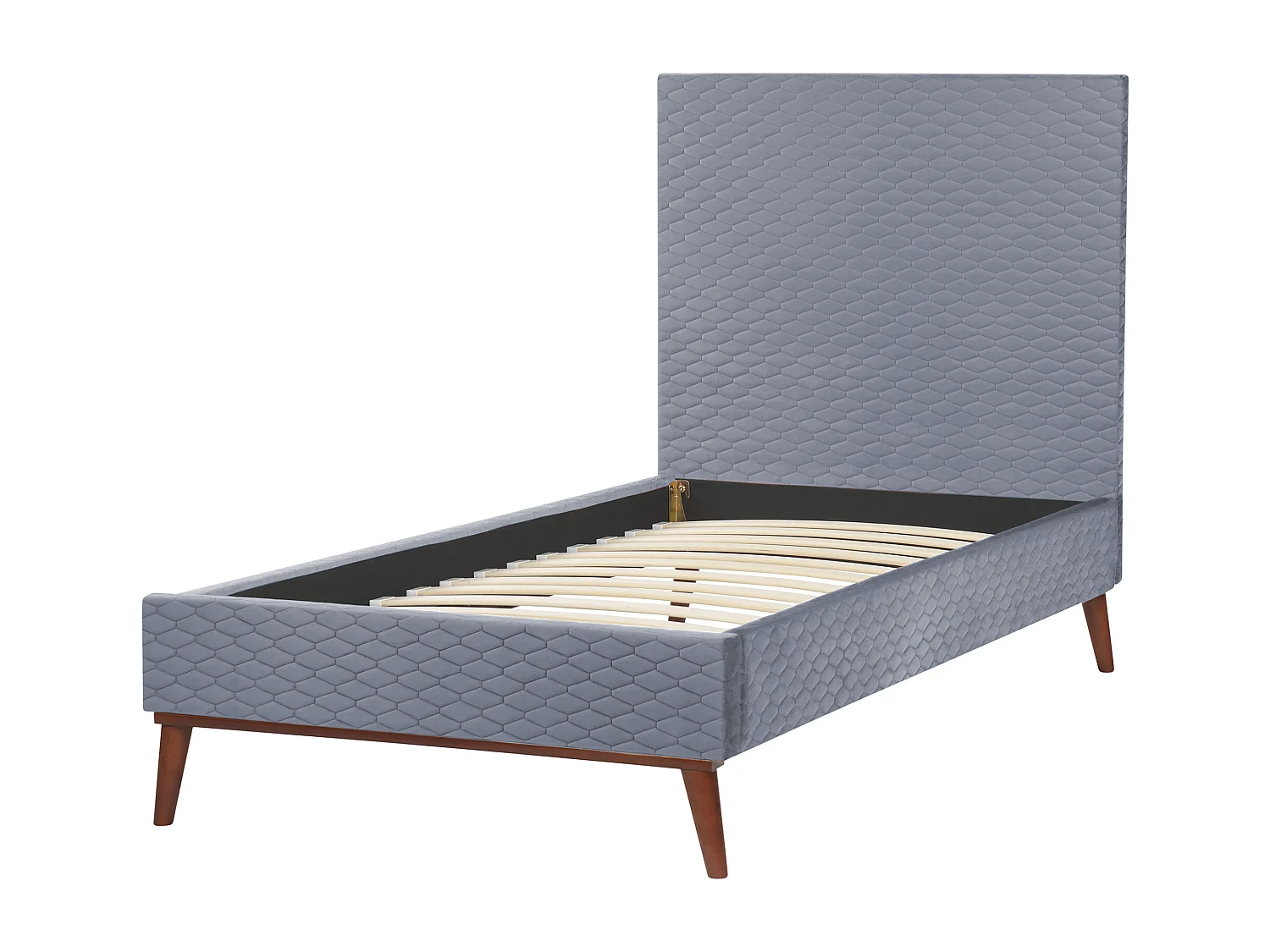 Bed Fluweel BAYONNE 90 x 200 cm Grijs