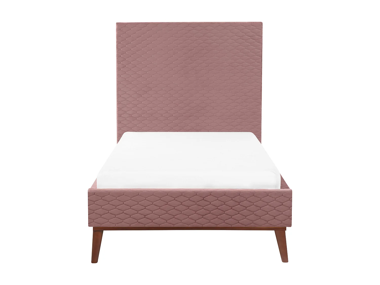 Lit simple en velours rose 90 x 200 cm BAYONNE