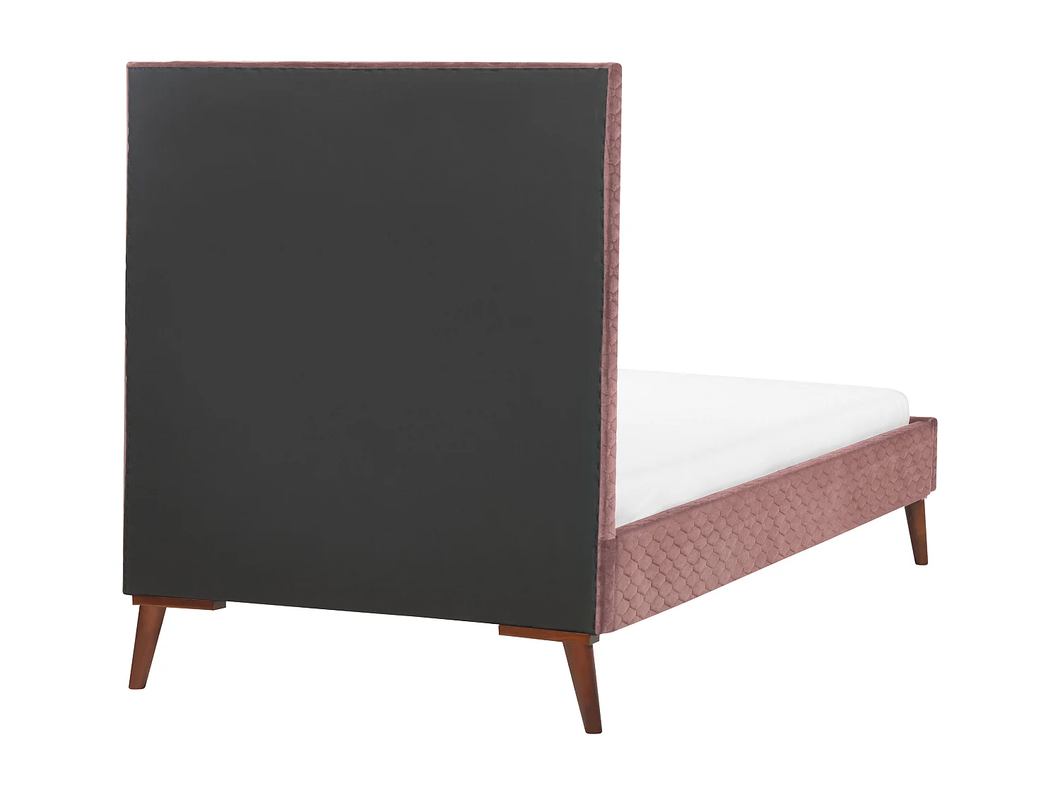 Lit simple en velours rose 90 x 200 cm BAYONNE