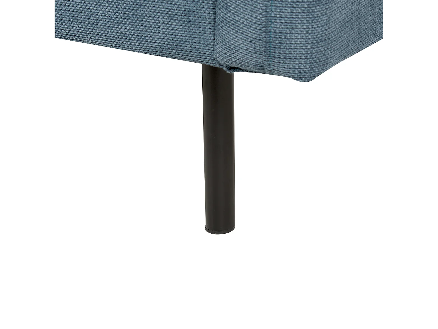 Canapé d\'Angle à gauche 4 Places en Tissu Chenille Bleu Pieds Métal Noir Moderne Vinterbro