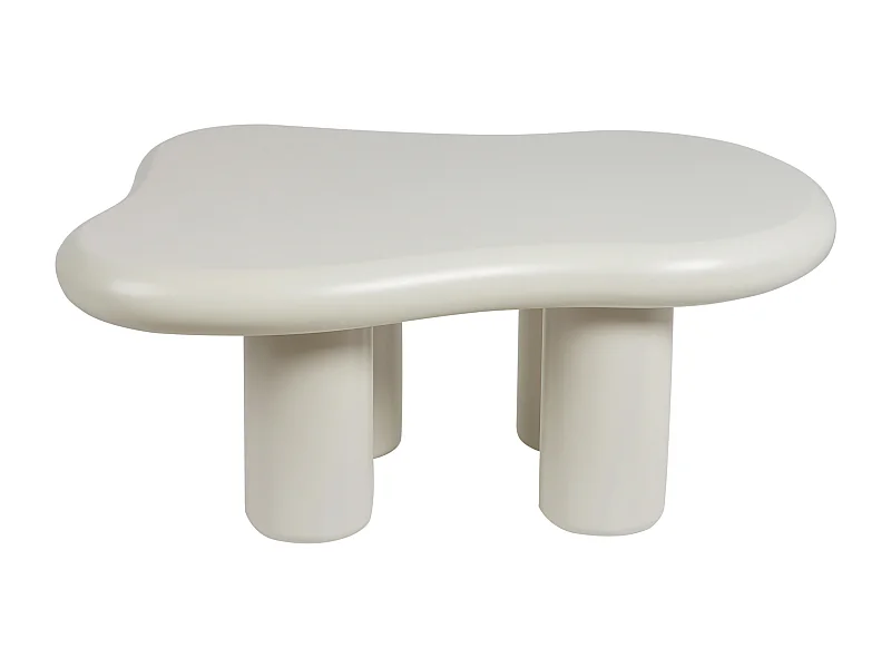 Couchtisch weiß asymmetrische Form modern minimalistisch MDF PVC Beine Ondle