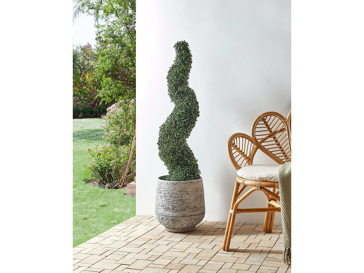 Plante artificielle BOXWOOD SPIRAL TREE 120 cm Vert