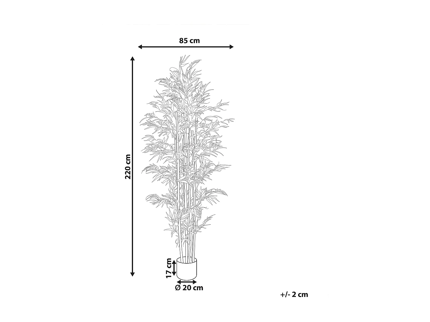 Planta artificial em vaso 220 cm BAMBOO
