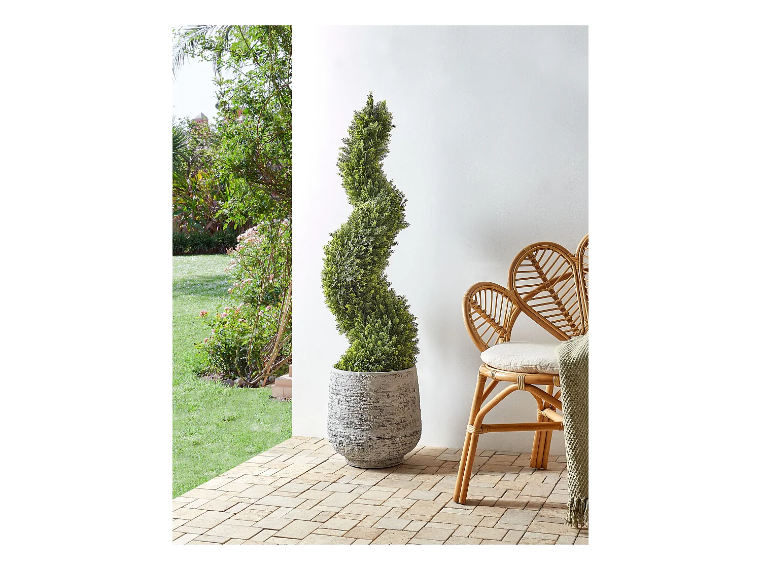 Plante artificielle CYPRESS SPIRAL TREE 126 cm Vert